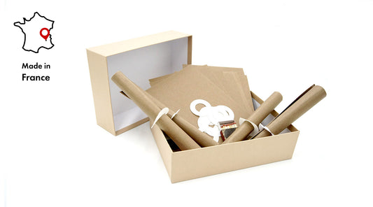 Boite avec allumes feu en papier recyclé et imprégné de paraffine alimentaire