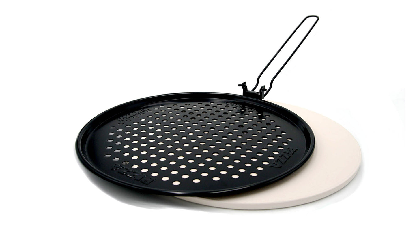 Kit ustensiles à pizza aluvy avec pierre à pizza en céramique et pizza-pan en acier non-adhérent